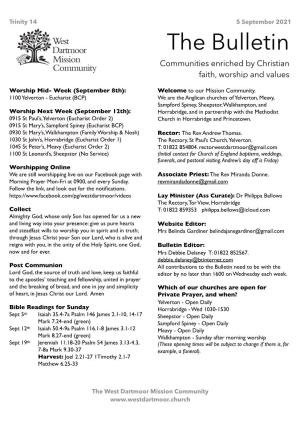 The Bulletin Communities Enriched by Christian Faith, Worship and Values