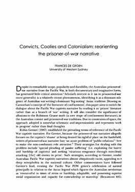 Convicts, Coolies and Colonialism: Reorienting the Prisoner-Of-War Narrative