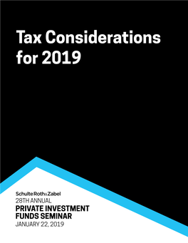 Tax Considerations for 2019