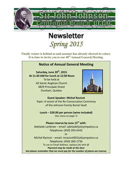 Newsletter Spring 2015