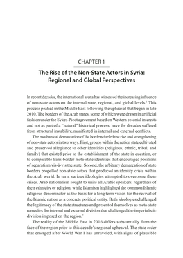 The Rise of the Non-State Actors in Syria: Regional and Global Perspectives