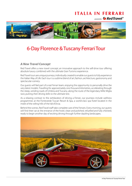 6-Day Florence & Tuscany Ferrari Tour