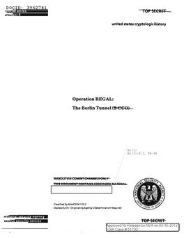 Operation REGAL: the Berlin Tunnel CS-COO)
