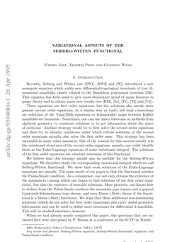 Variational Aspects of the Seiberg-Witten Functional 3