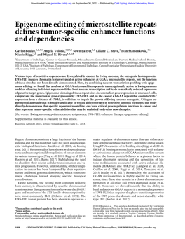 Epigenome Editing of Microsatellite Repeats Defines Tumor-Specific Enhancer Functions and Dependencies