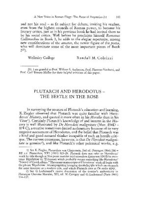 Plutarch and Herodotus ­ the Beetle in the Rose