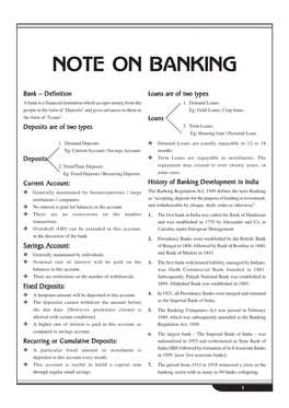 Note on Banking