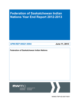 Federation of Saskatchewan Indian Nations Year End Report 2012-2013