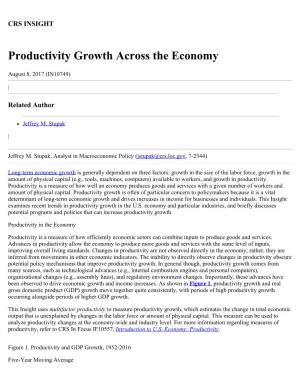 Productivity Growth Across the Economy
