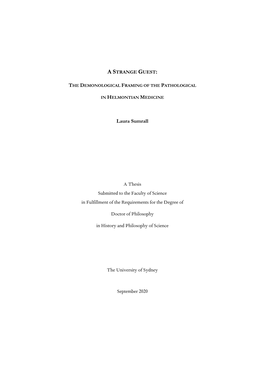 Laura Sumrall a Thesis Submitted to the Faculty of Science in Fulfillment