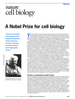 A Nobel Prize for Cell Biology