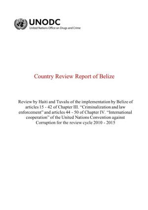 Country Review Report of Belize