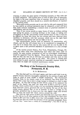 The Story of the Portsmouth Oountry Olub, Portsmouth, N. H