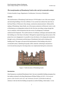 The Transformation of Drumlanrig Castle at the End of Seventeenth-Century