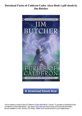 Download Furies of Calderon Codex Alera Book 1 Pdf Ebook by Jim Butcher