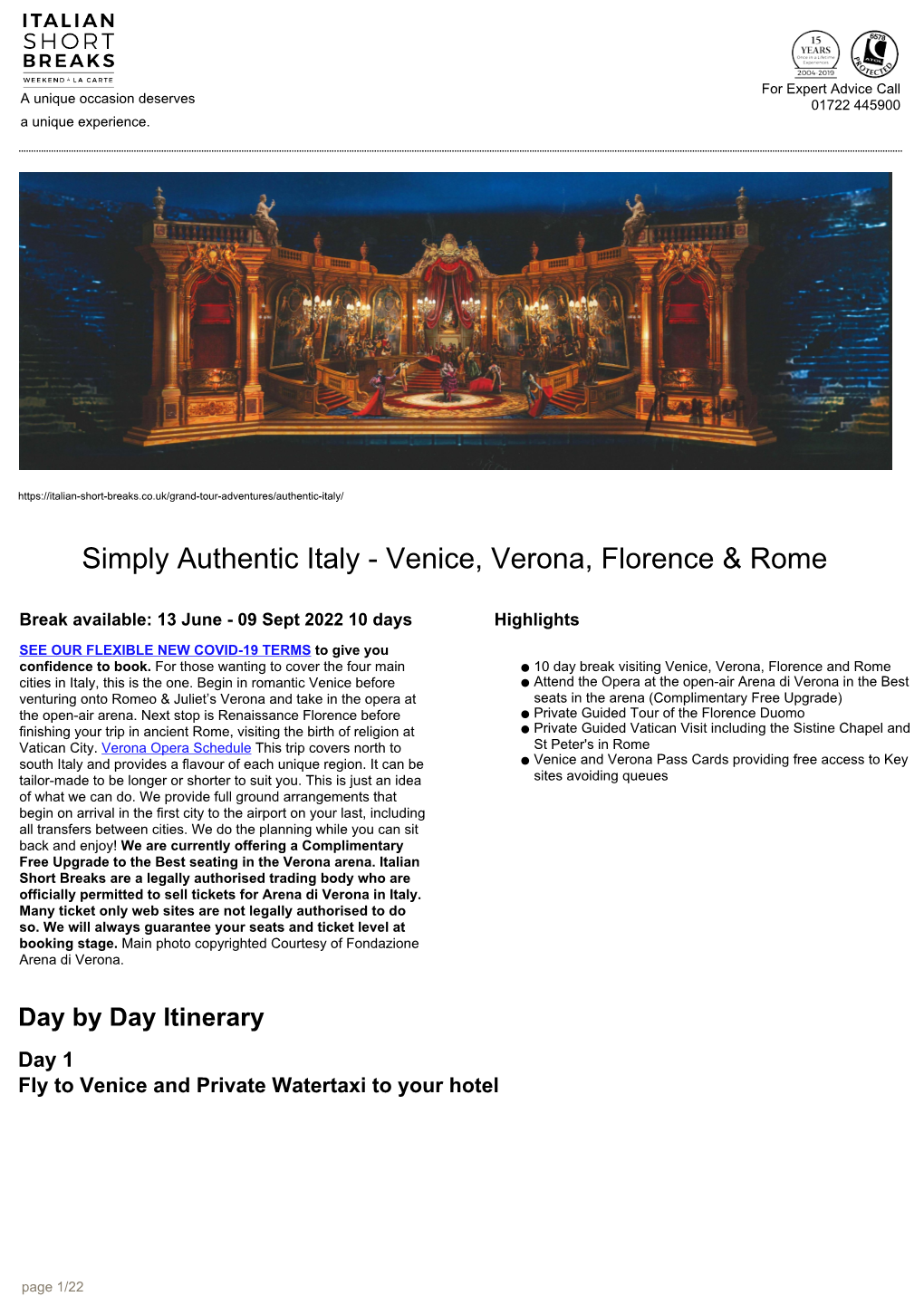 Venice, Verona, Florence & Rome