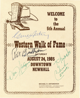 1985 Downtown Newhall Western Walk of Fame
