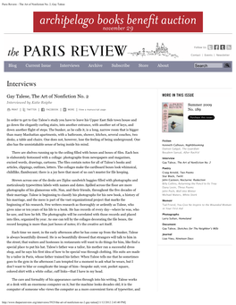 Paris Review - the Art of Nonfiction No