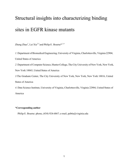 Structural Insights Into Characterizing Binding Sites in EGFR Kinase Mutants