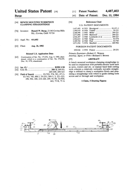 United States Patent (19) 11) Patent Number: 4,487,403 Burge (45) Date of Patent: Dec