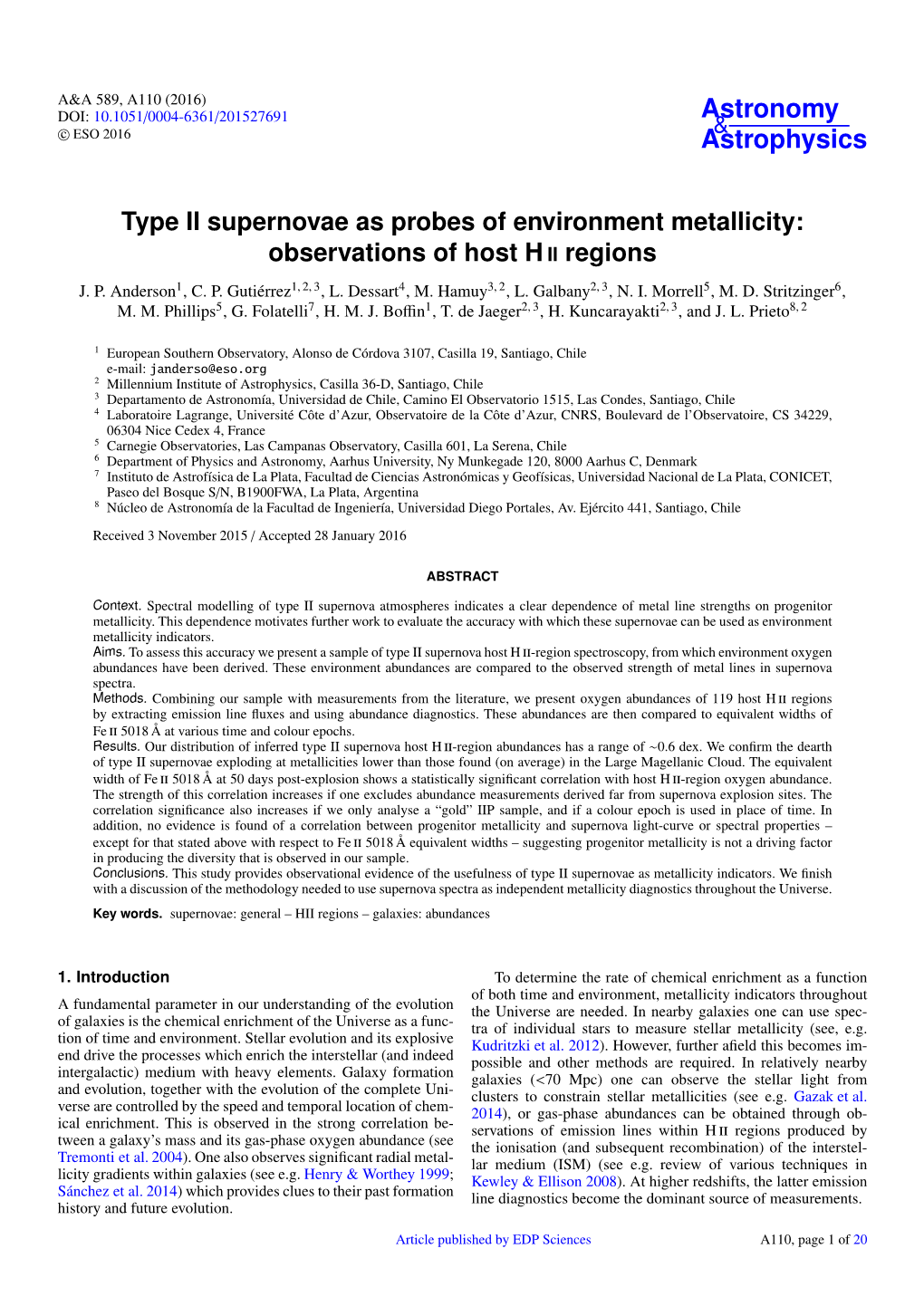 Type II Supernovae As Probes of Environment Metallicity: Observations of Host H II Regions J