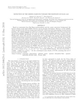 Arxiv:1812.04625V1 [Astro-Ph.CO] 11 Dec 2018 Lnkclaoaine L 06.Smlr U Slightly but (Ly- Similar, Lyman-Alpha from Obtained 2016)