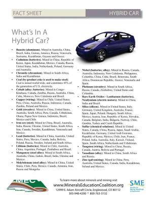 What's in a Hybrid Car?
