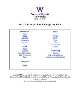 Audition Requirements