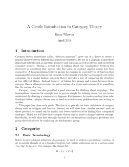 A Gentle Introduction to Category Theory
