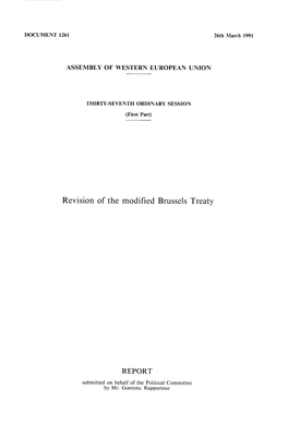 Revision of the Modified Brussels Treaty