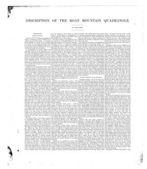 Description of the Roan Mountain Quadrangle