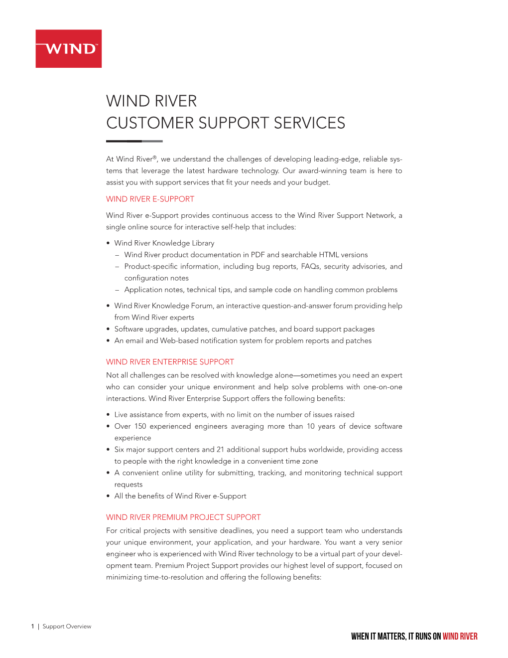 Wind River Customer Support Services