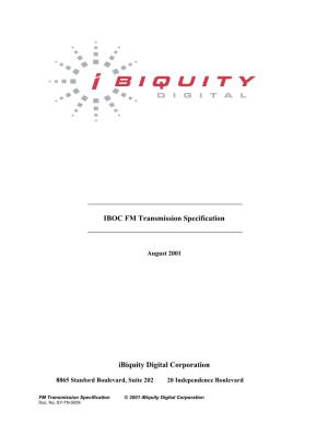 IBOC FM Transmission Specification Ibiquity Digital Corporation