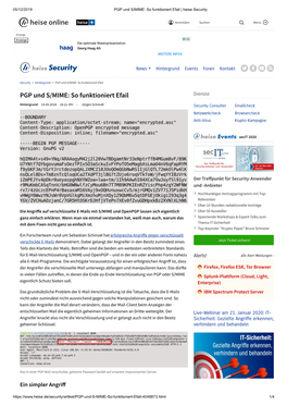 PGP Und S/MIME: So Funktioniert Efail | Heise Security