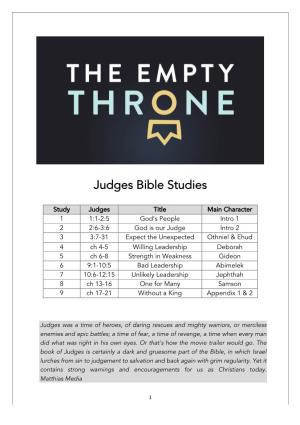 Judges Bible Studies