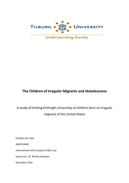 The Children of Irregular Migrants and Statelessness