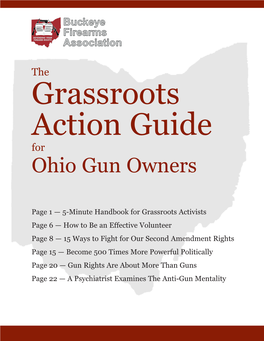 The Grassroots Action Guide for Ohio Gun Owners.Qxd