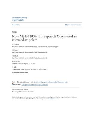Nova M31N 2007-12B: Supersoft X-Rays Reveal an Intermediate Polar?