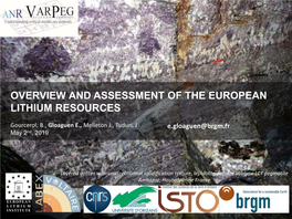 Gloaguen: Overview and Assessment of the European Lithium Resources