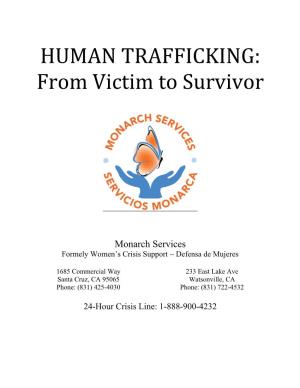 HUMAN TRAFFICKING: from Victim to Survivor