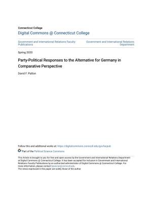 Party-Political Responses to the Alternative for Germany in Comparative Perspective