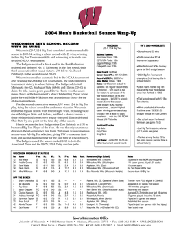 2004 Men's Basketball Season Wrap-Up
