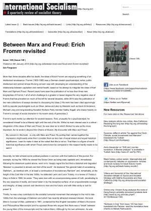 Erich Fromm Revisited