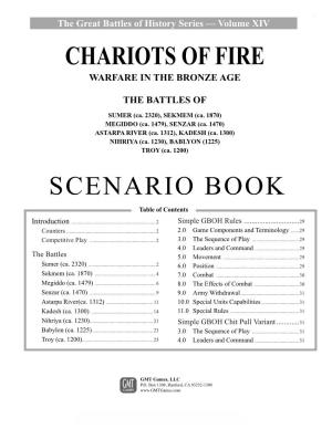 Chariots of Fire Scenario Book 1 the Great Battles of History Series — Volume XIV CHARIOTS of FIRE WARFARE in the BRONZE AGE