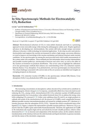In Situ Spectroscopic Methods for Electrocatalytic CO2 Reduction