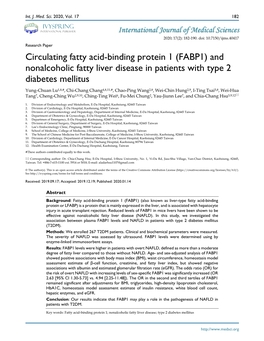 Circulating Fatty Acid-Binding Protein 1 (FABP1) and Nonalcoholic Fatty Liver
