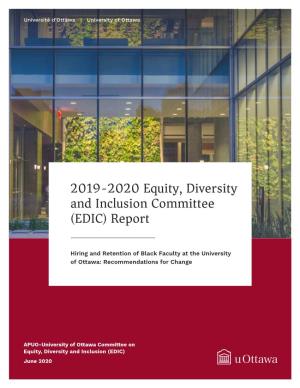 2019-2020 Equity, Diversity and Inclusion Committee (EDIC) Report