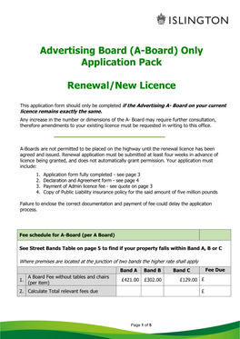 (A-Board) Only Application Pack Renewal/New Licence