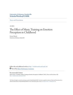 The Effect of Music Training on Emotion Perception in Childhood" (2013)