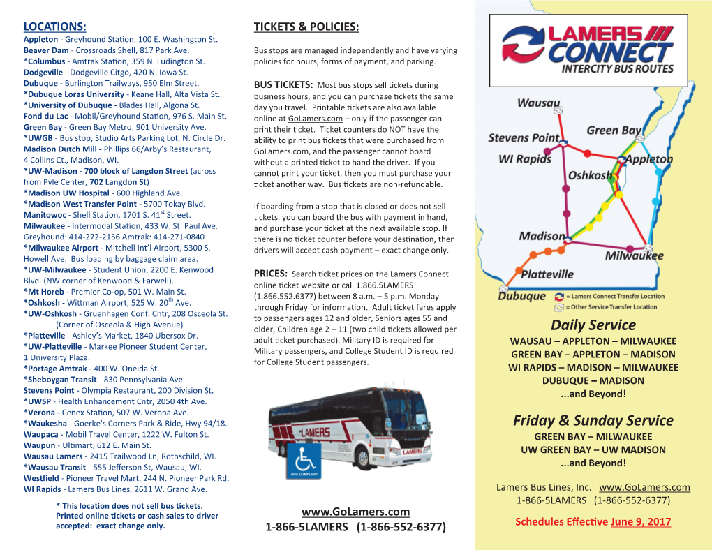 Download Brochure for All Lamers Connect Routes